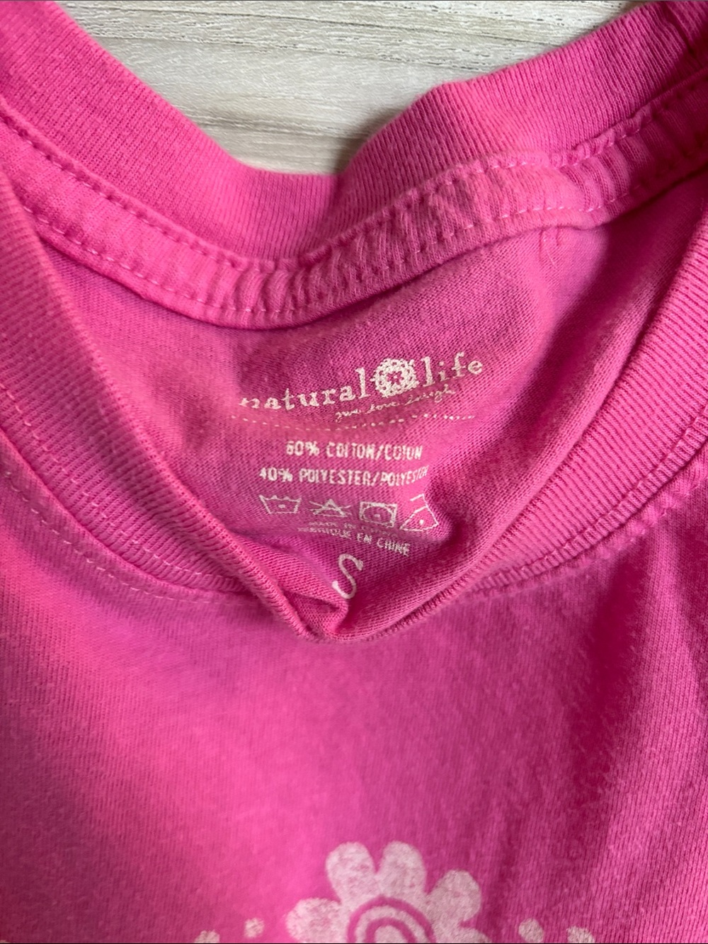 Natural Life vibrant pink BoHo T-shirt oversize, small - Picture 2 of 3